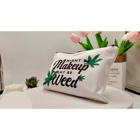 "Makeup/Weed" Canvas Pouch - Picture 2 of 6